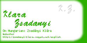 klara zsadanyi business card